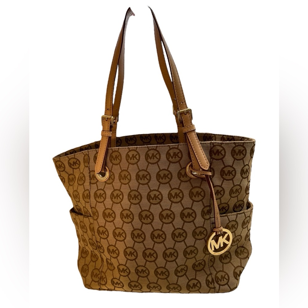 Michael Kors Brown and Tan Signature Tote Bag